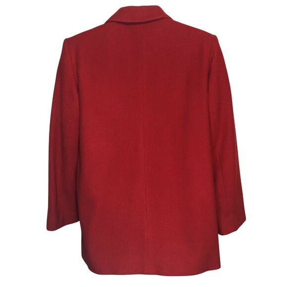 Vintage Harve Benard Red Wool Blend Womens Blazer Coat With Button Details - Picture 2 of 8